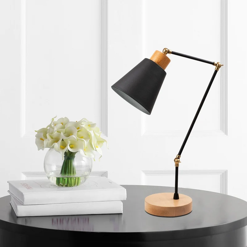 Lampe Sur Pied Bois Et Noir