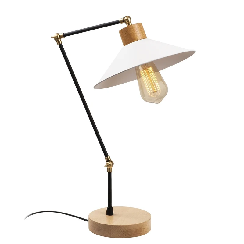 Lampe Blanc Et Bois