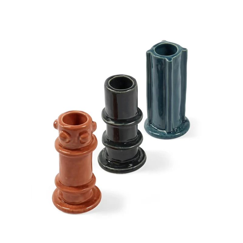Serax Molly Glazed Candle Holder - Set of 3
