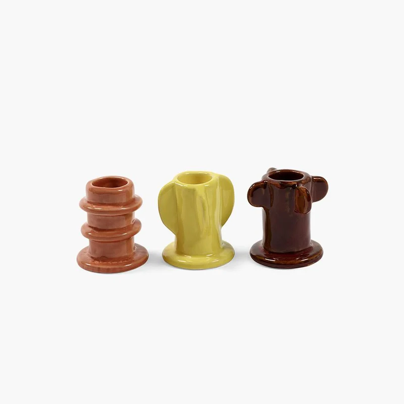 Serax Molly Glazed Candle Holder - Set of 3