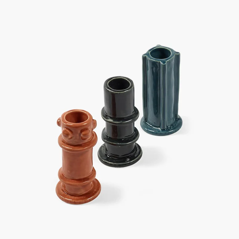 Serax Molly Glazed Candle Holder - Set of 3