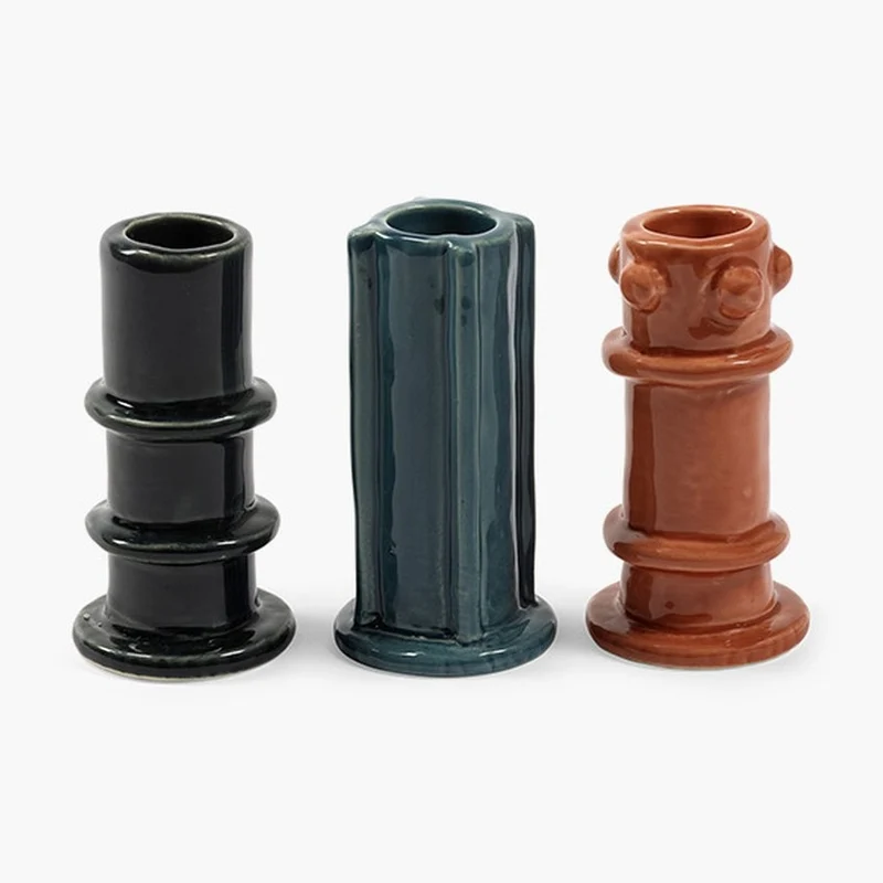Serax Molly Glazed Candle Holder - Set of 3