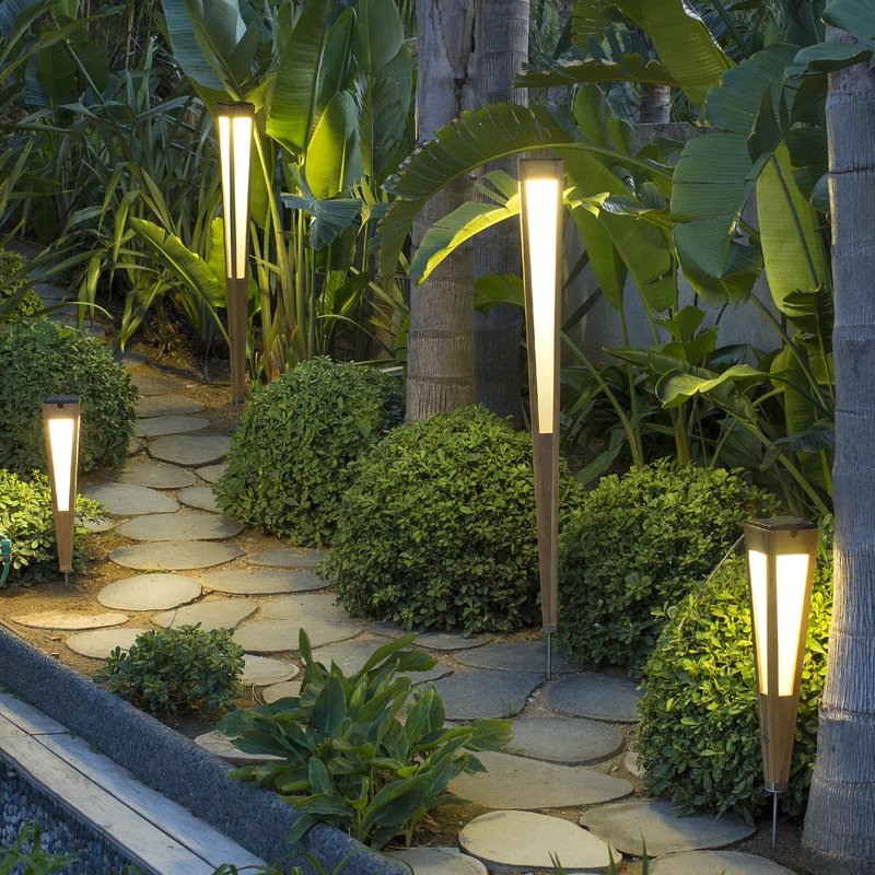 Les Jardins Tecka Solar Garden Torch and Wall Lamp