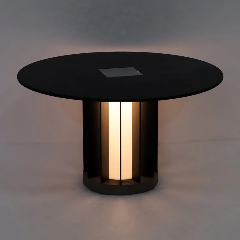 Les Jardins Teckalu Outdoor Coffee Table with Solar Lighting