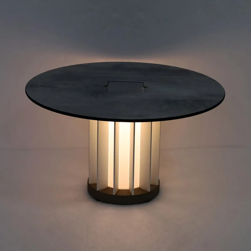 Les Jardins Teckalu Outdoor Coffee Table with Solar Lighting