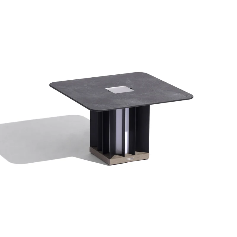 Les Jardins Teckalu Outdoor Coffee Table with Solar Lighting