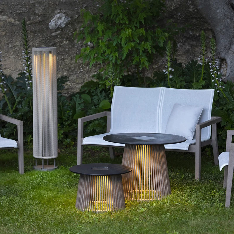 Les Jardins Tecka Outdoor Coffee Table with Solar Lighting
