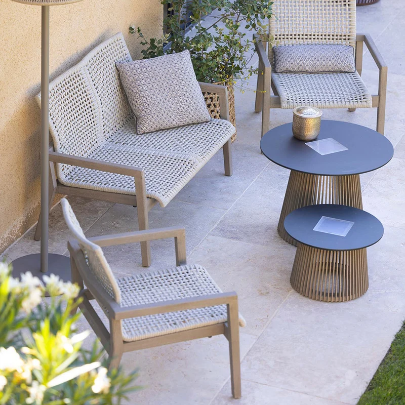 Les Jardins Tecka Outdoor Coffee Table with Solar Lighting