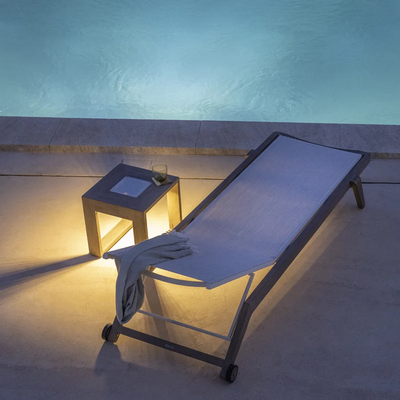 Les Jardins Rancho Outdoor Side Table with Solar Lighting