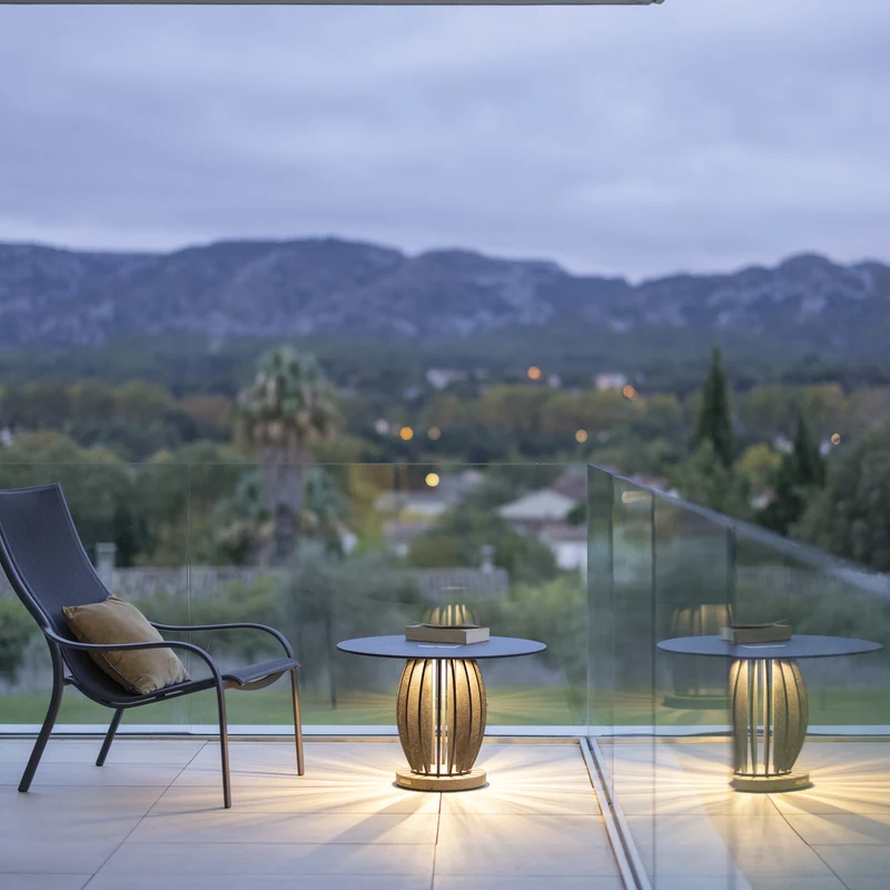 Les Jardins Pastek Outdoor Coffee Table with Solar Lighting