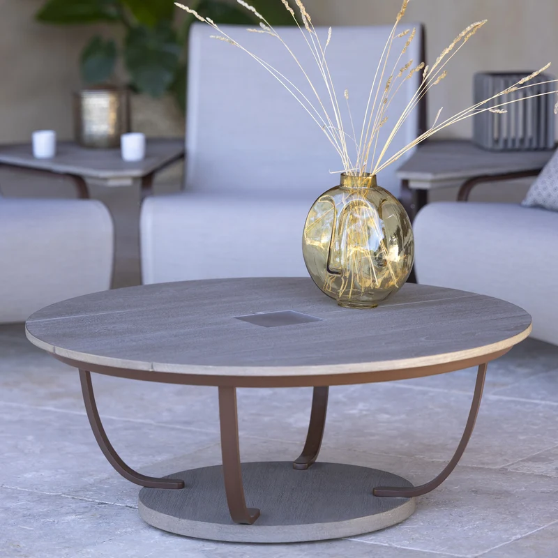 Les Jardins Jet Stream Outdoor Table with Solar Lighting