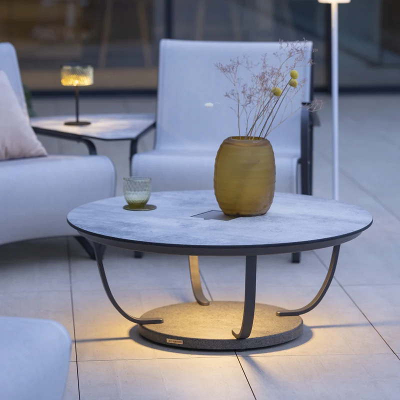 Les Jardins Jet Stream Outdoor Table with Solar Lighting