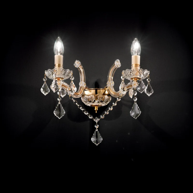 Applique Chandelier deux lampes et cristaux