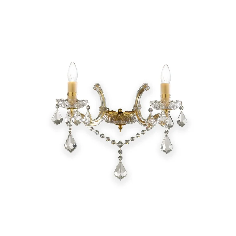Applique Chandelier deux lampes et cristaux
