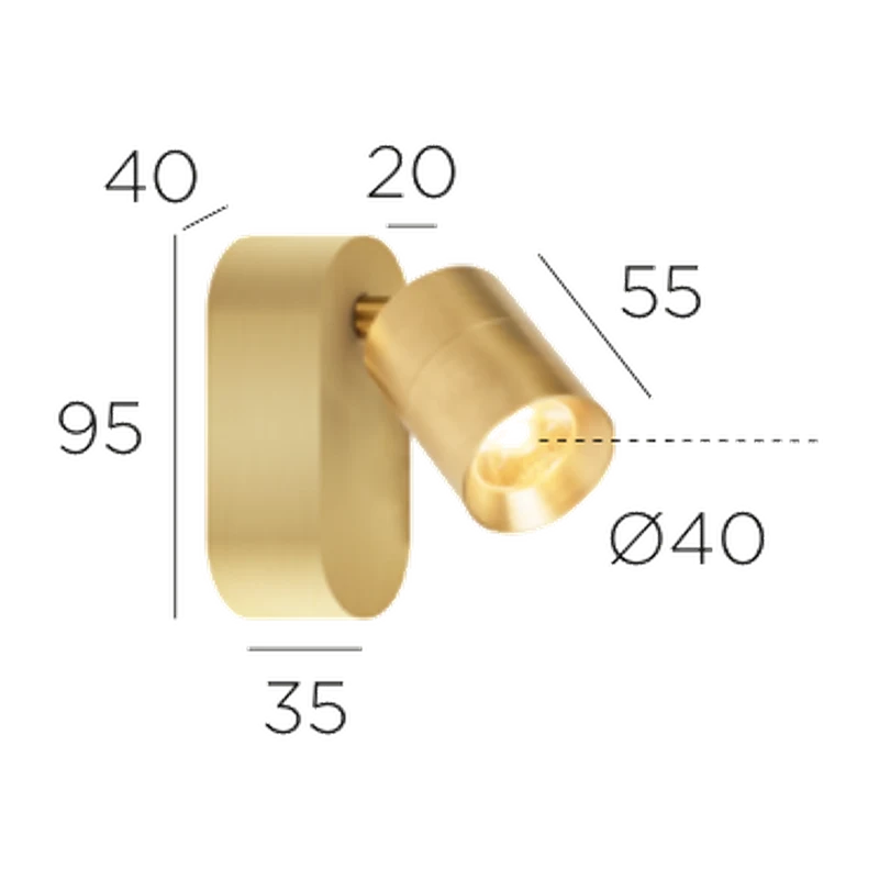 Trizo21 Audette WD1 Up Rounded Wall Lamp