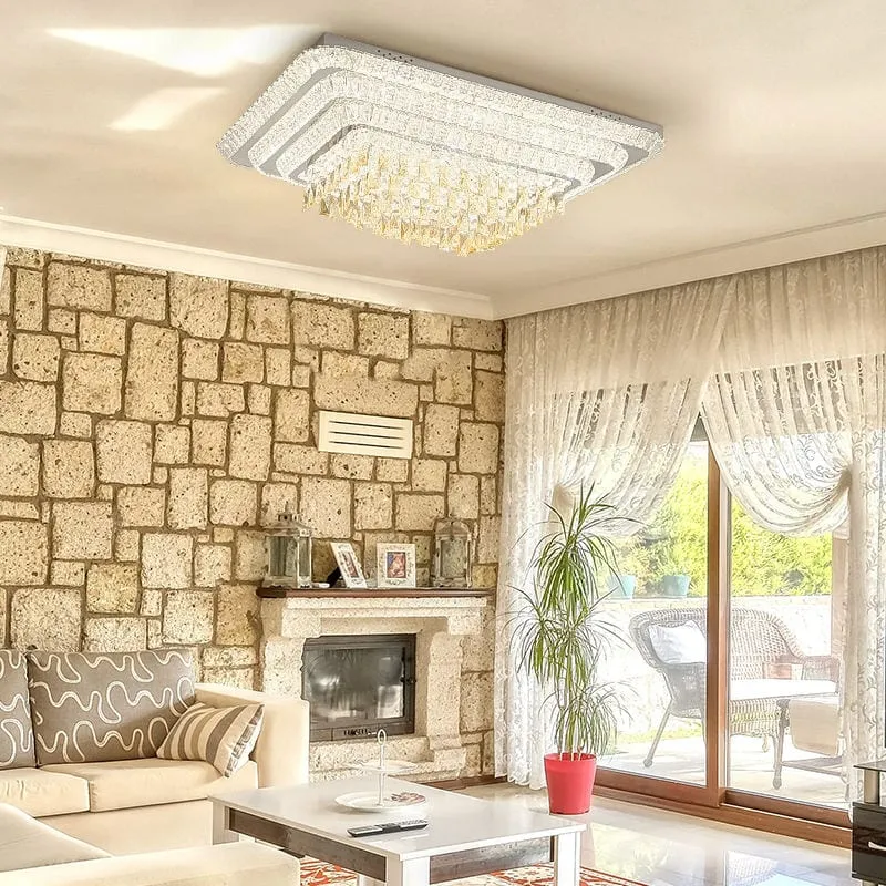 Plafonnier Diamants Argent Luxe