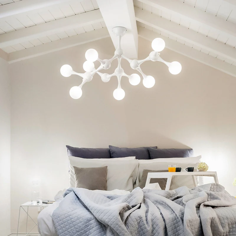 Luminaire Blanc Plafonnier Boules Salon