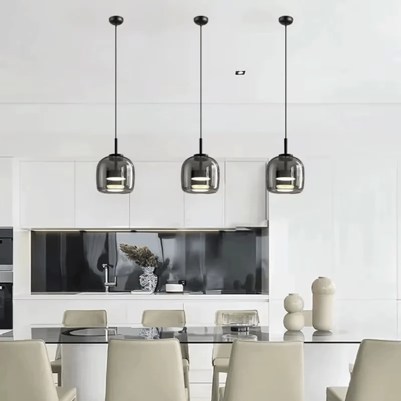 Suspension Verre Fume Noire