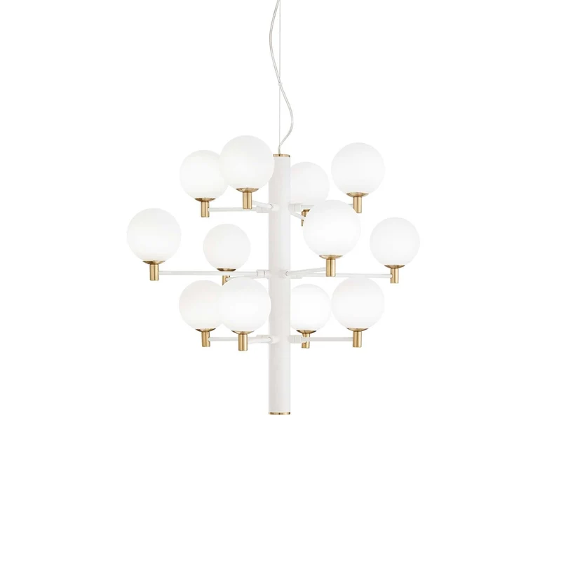 Lustre Luminaire Blanc Boules Suspension