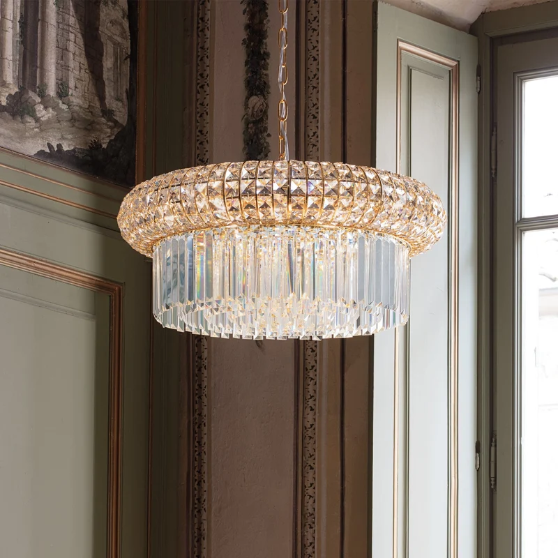 Suspension Méduse Luxe Diamants Doré