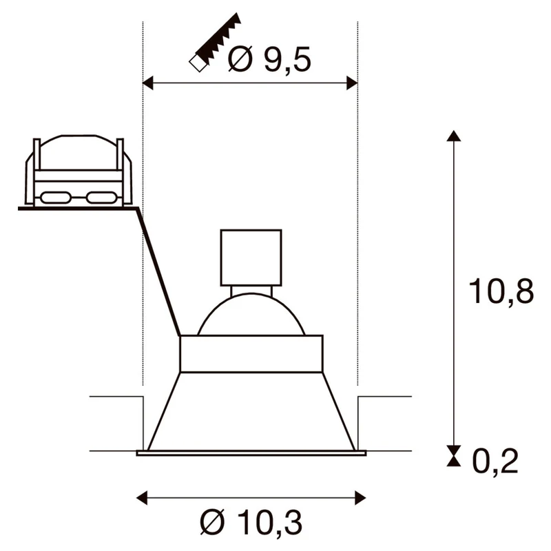 SLV Horn GU10 Ceiling Spot