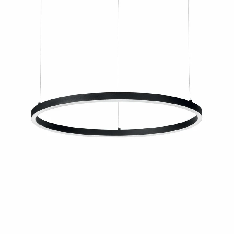 Suspension Cercle LED noire