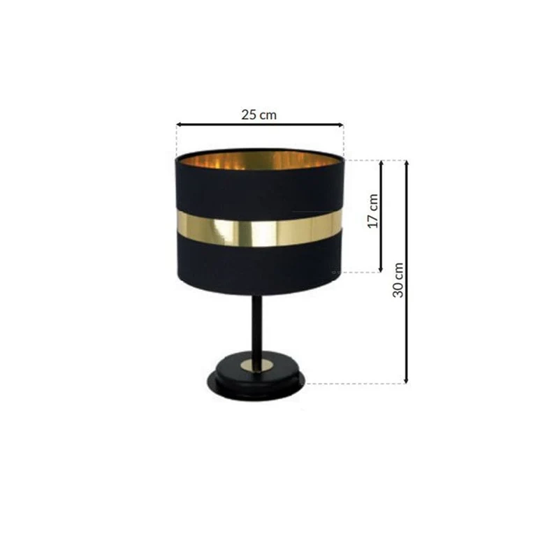 Lampe Noire Et Dorée
