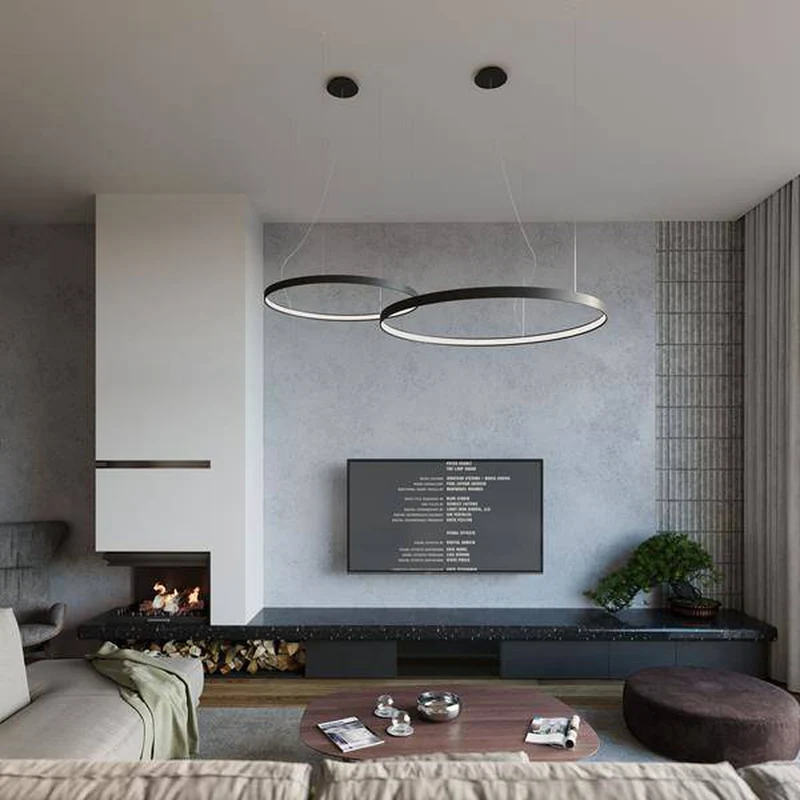 Luminaire Cercle Led Noir