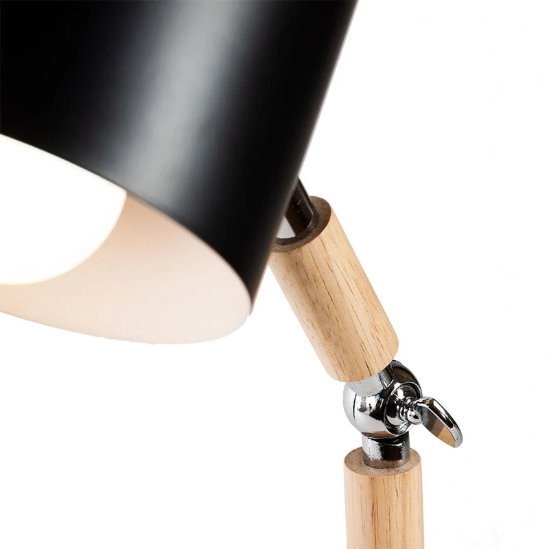 Lampe De Chevet Noir Et Bois
