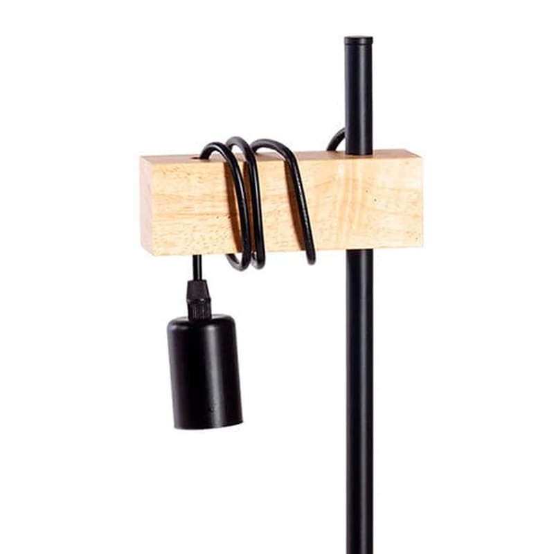 Lampe A Poser Noir Et Bois