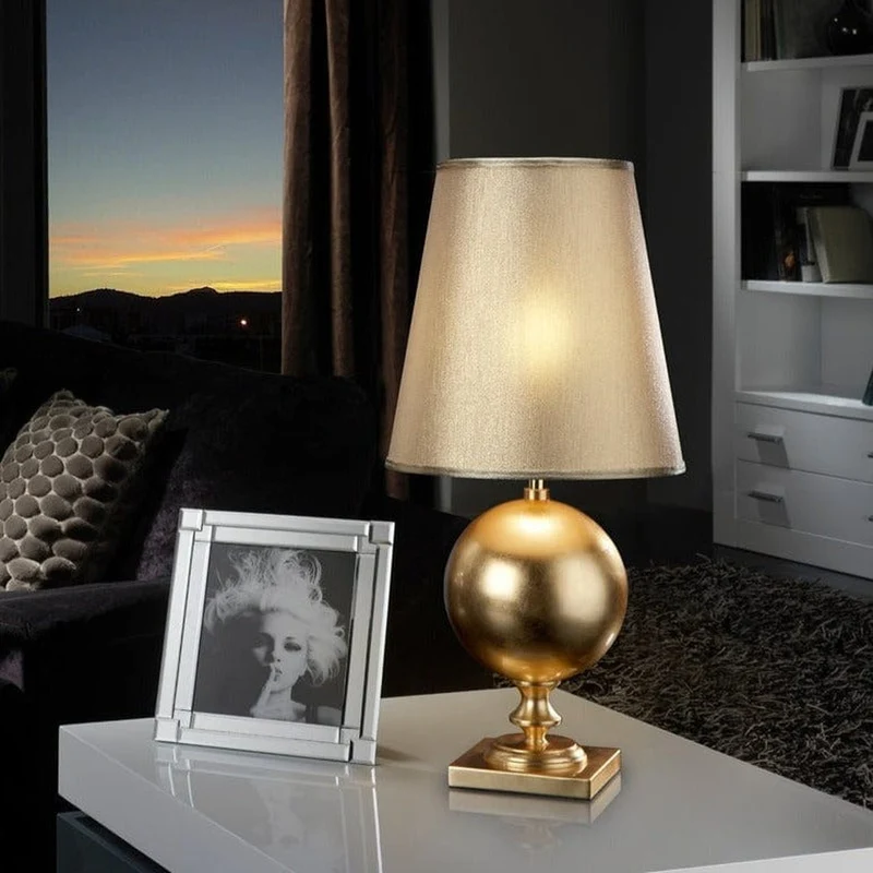Lampe Design Salon A Poser Doré Laiton