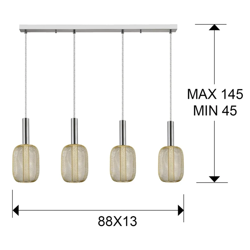 Suspension Luminaire 4 Ampoules