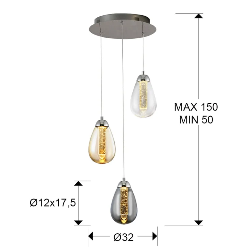 Suspension Boule Verre Multiple