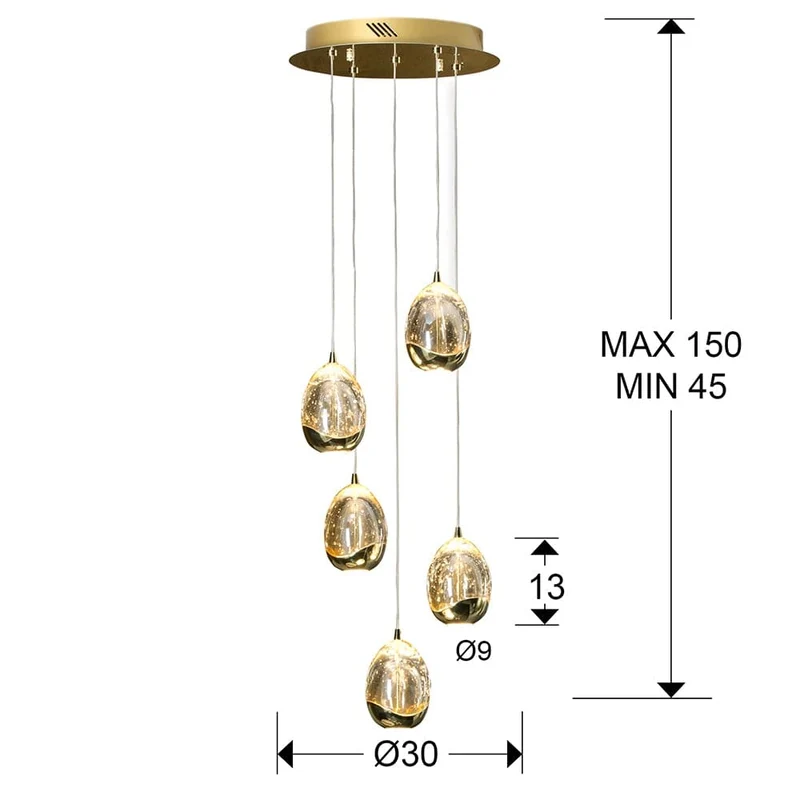 Suspension Filaire Doré
