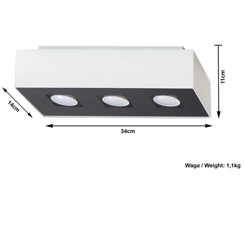Plafonnier 3 Spots Led Blanc