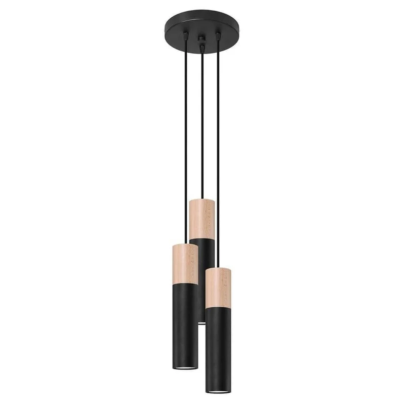 Suspension Luminaire Bois Et Noir
