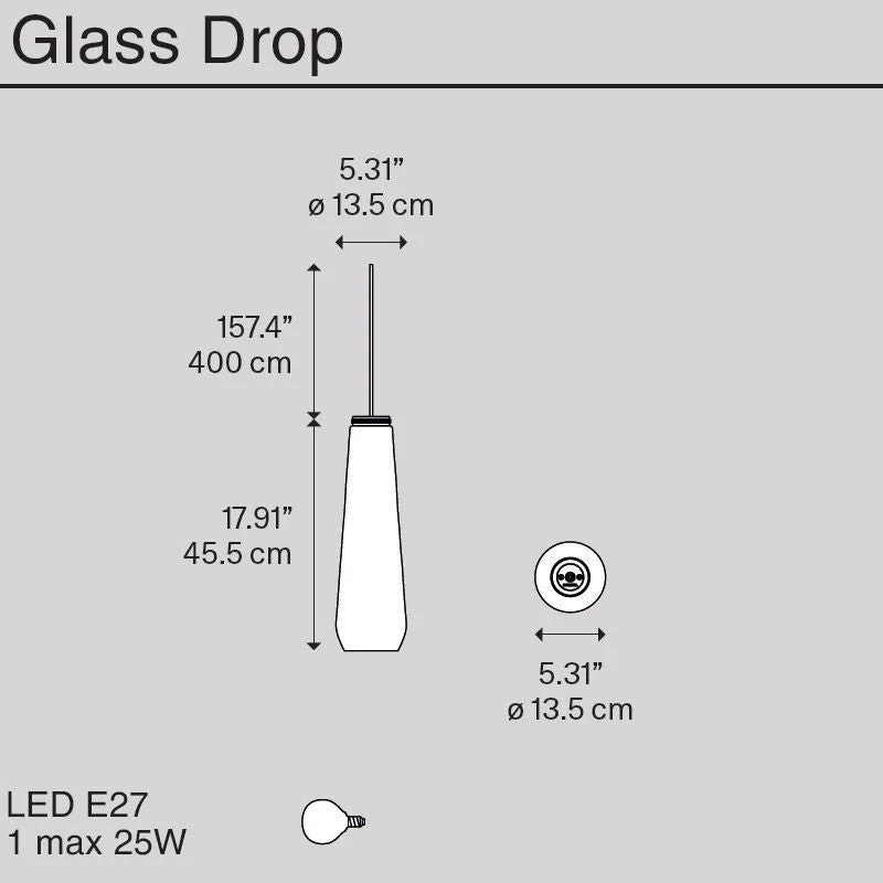 Diesel by Lodes Glass Drop Pendant Lamp (Chrome) - Second Chance