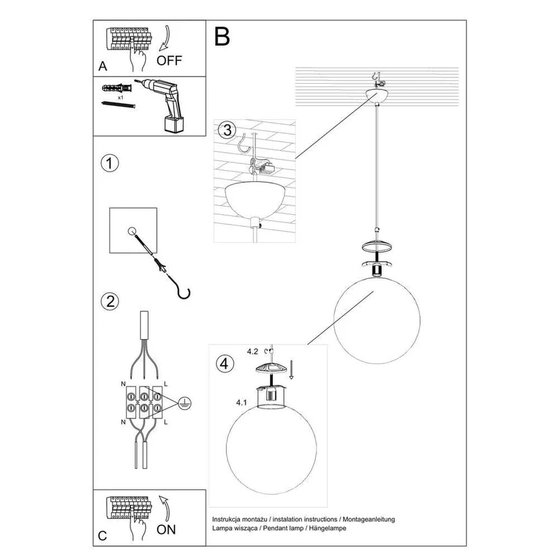 Luminaire Suspension Argenté