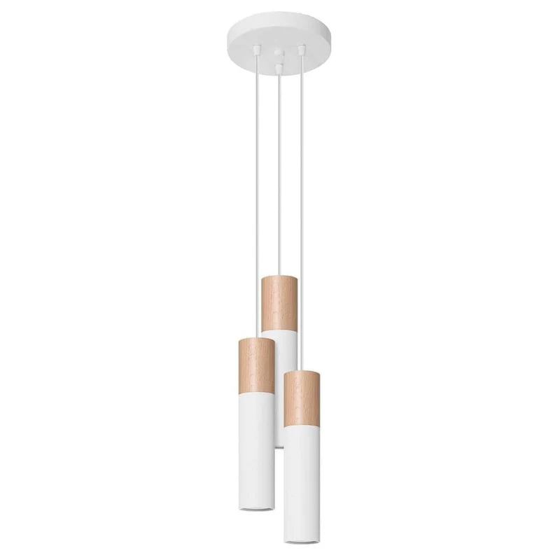 Suspension Luminaire Blanc Et Bois