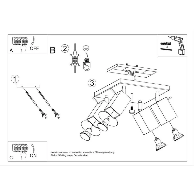 Plafonnier Spot Orientable Cuisine