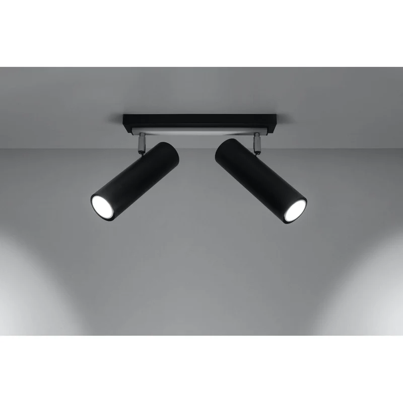 Plafonnier 2 Spots Noir