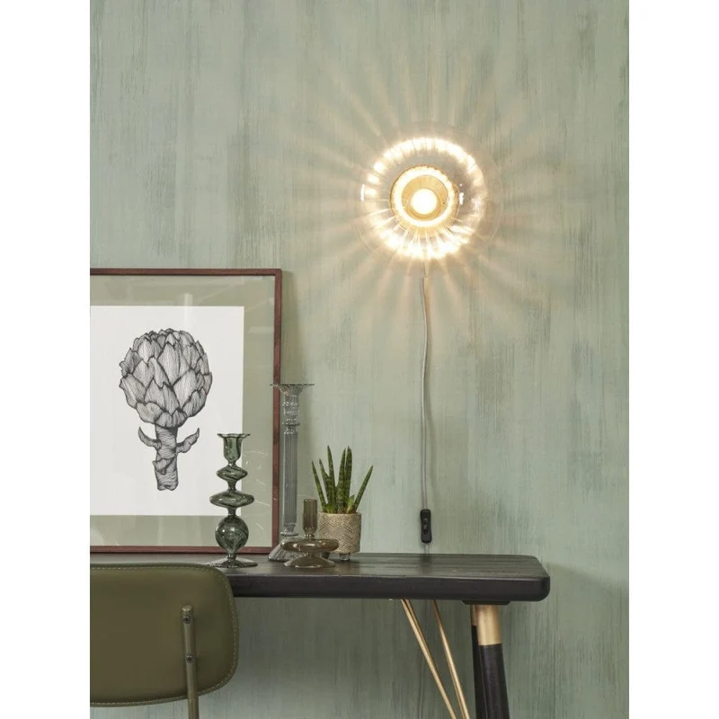 Applique Ronde En Verre Transparent