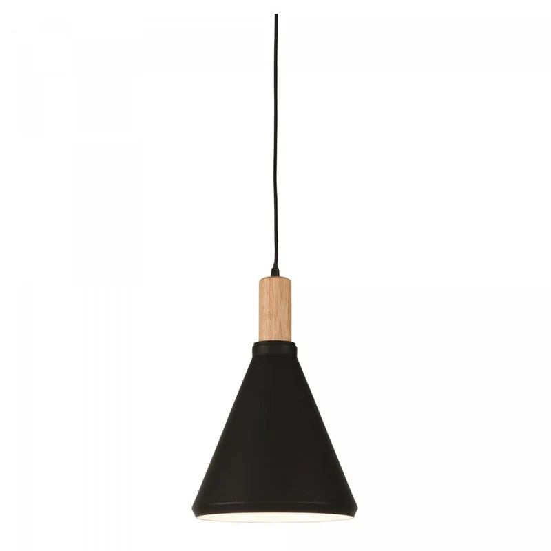 Suspension Noire Et Bois