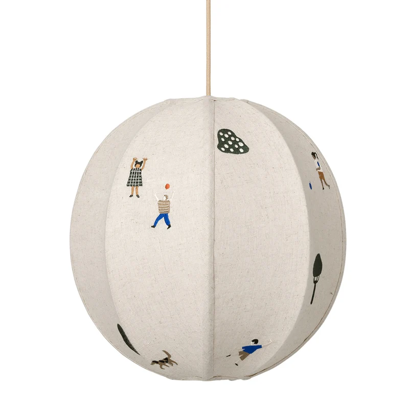 Ferm Living The Park Embroidered Textile Lampshade
