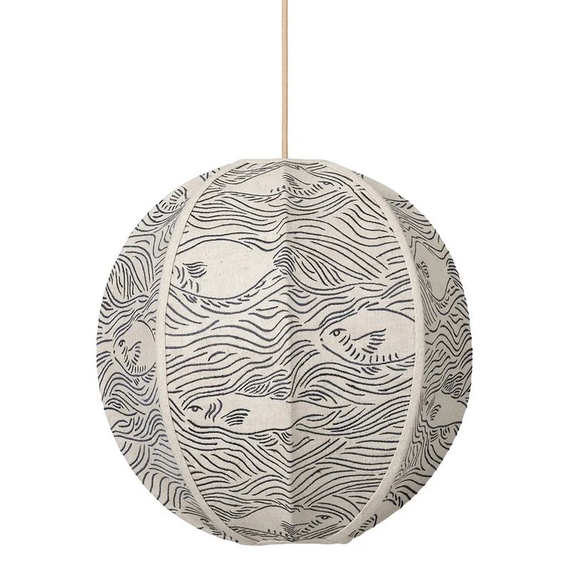 Ferm Living Stream Embroidered Textile Lampshade