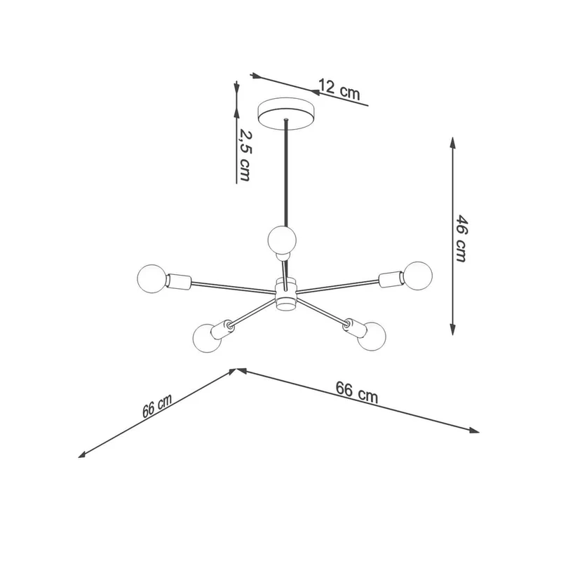 Lustre 5 Branches Moderne