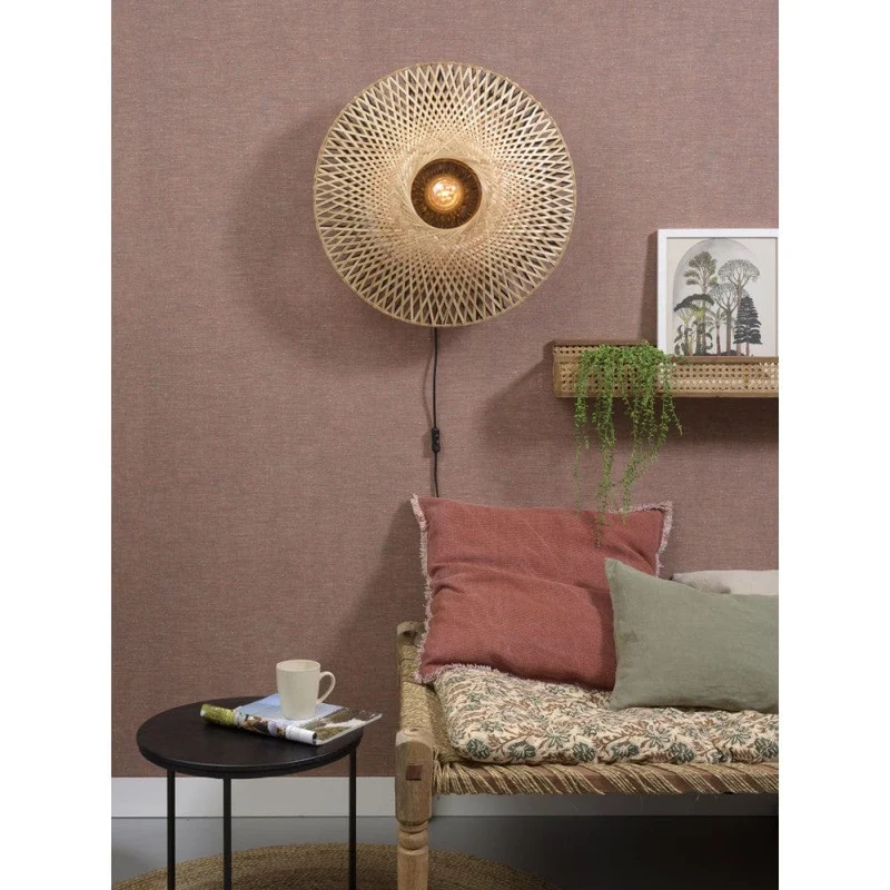 Applique Ronde Tressée en Bambou Bohème