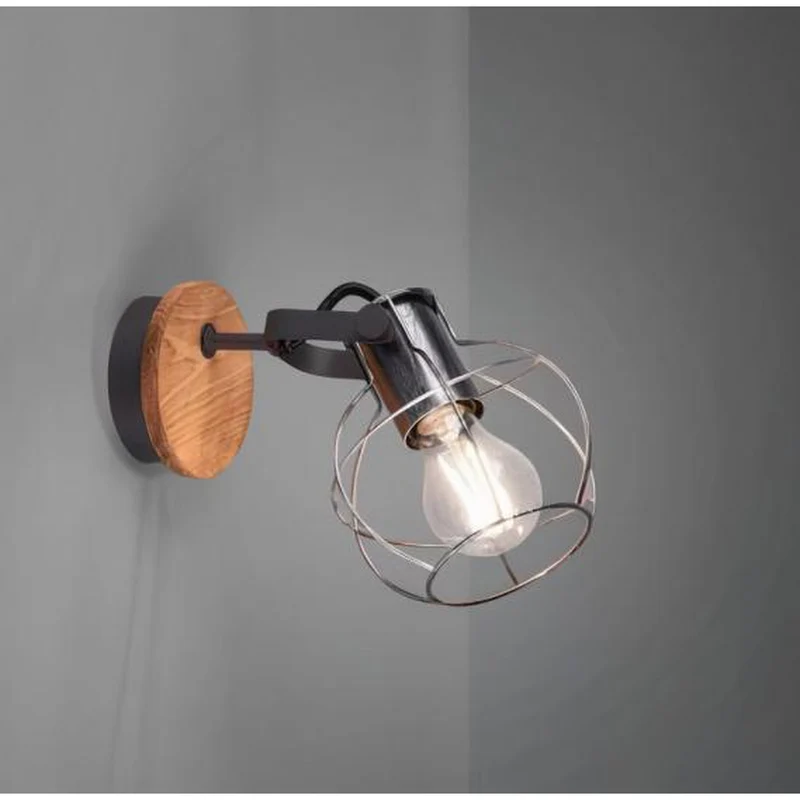 Applique Murale Industrielle Bois