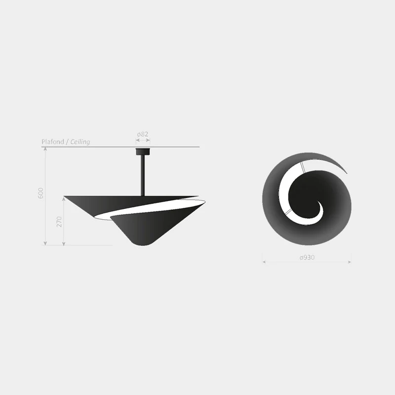 Serge Mouille Snail ø85cm Ceiling Lamp