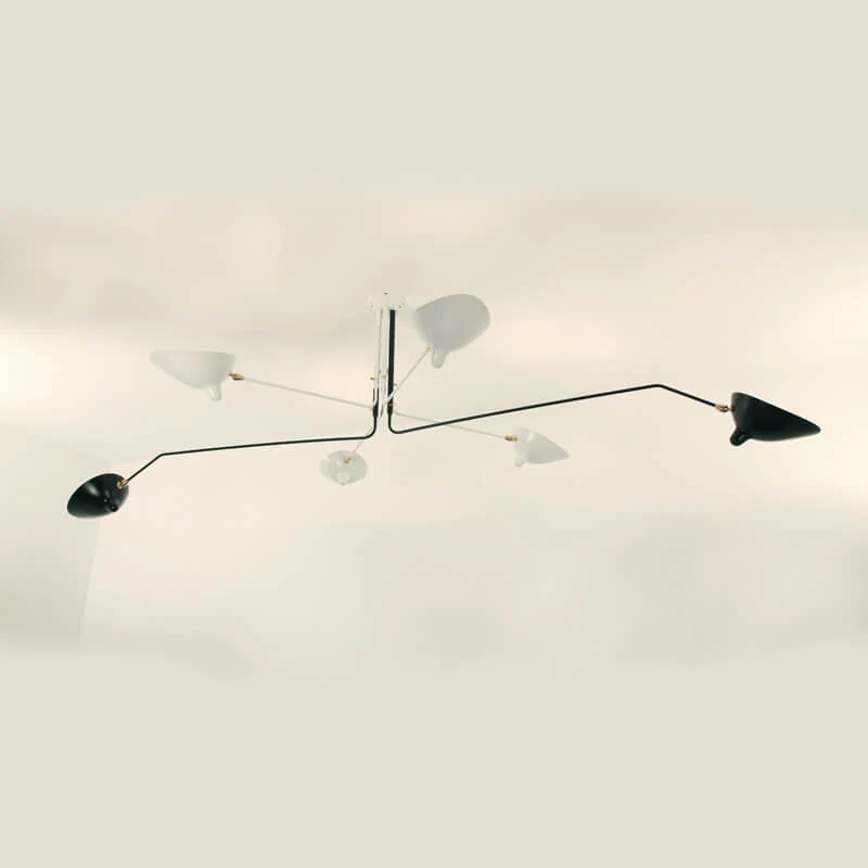 Serge Mouille 6 Rotating Arms Ceiling Lamp